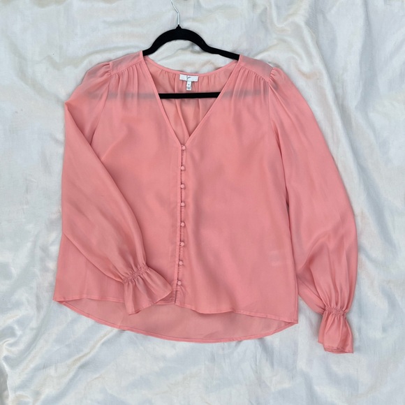 Joie Soft Pink Button-Up Blouse - Picture 2 of 7